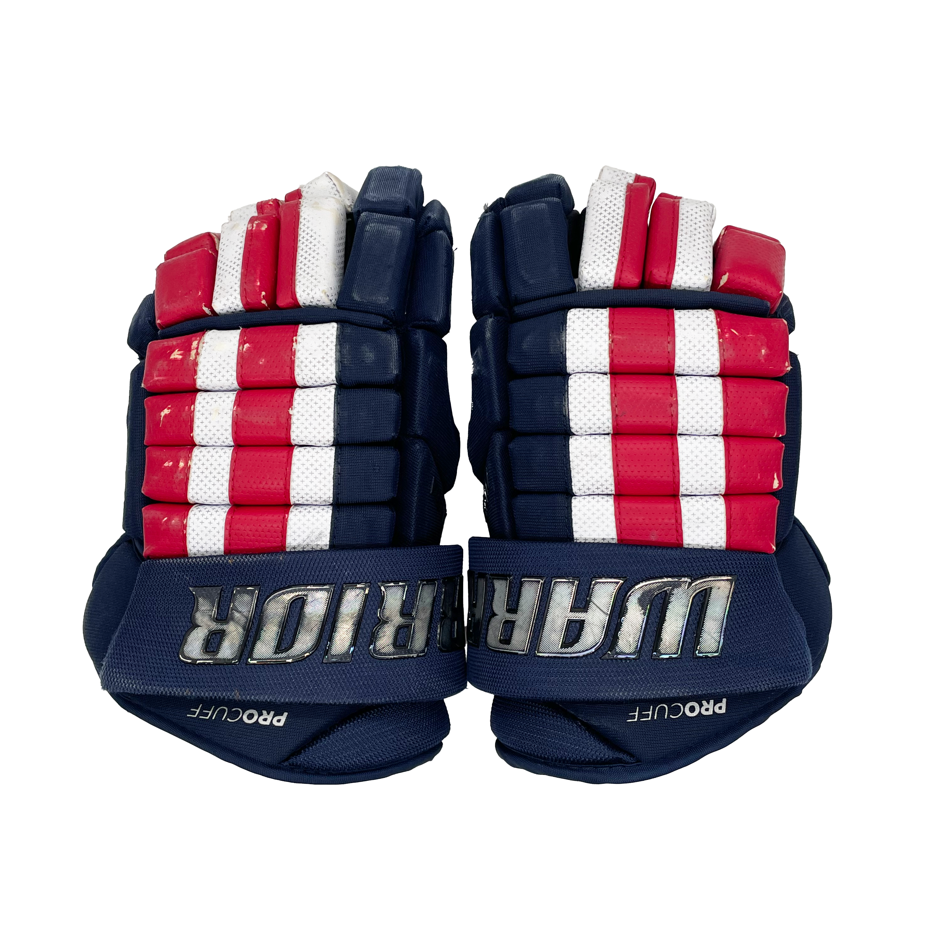 Warrior Alpha FR Pro - Gant de hockey Pro Stock d'occasion (bleu marine/rouge/blanc)